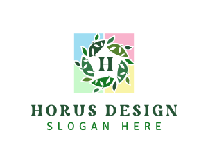 Leaf Tile Frame logo design