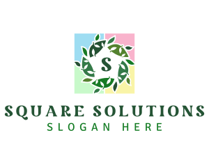 Leaf Tile Frame logo design