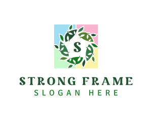 Leaf Tile Frame logo design