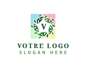 Wreath - Leaf Tile Frame logo design