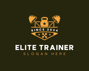 Weightlifter Muscle Training logo design