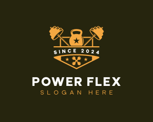 Muscle - Weightlifter Muscle Training logo design