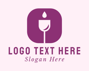 Bartender - Wine Droplet Glass Bar logo design