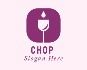 Wine Droplet Glass Bar Logo