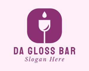 Wine Droplet Glass Bar logo design