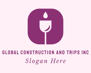 Alcohol - Wine Droplet Glass Bar logo design
