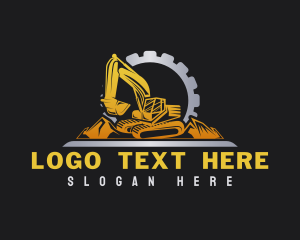 Excavator - Industrial Gear Excavator logo design