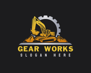 Industrial Gear Excavator logo design