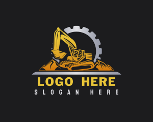 Construction - Industrial Gear Excavator logo design