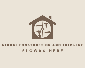 Drill - Construction Tools House logo design