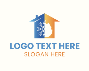 Refrigeration - Home Snowflake Fire logo design