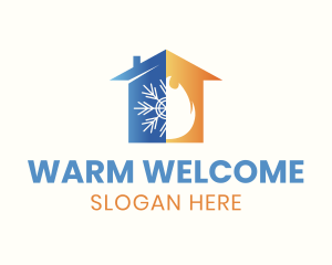 Home Snowflake Fire logo design