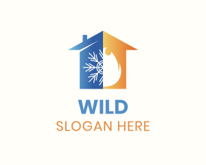 Temperature - Home Snowflake Fire logo design