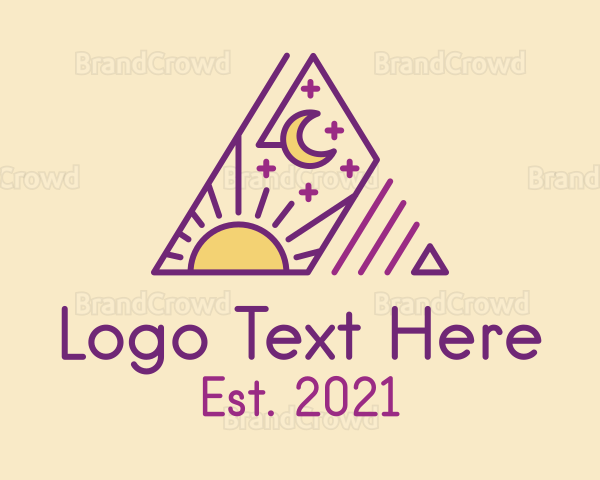 Celestial Spiritual Triangle Pyramid Logo