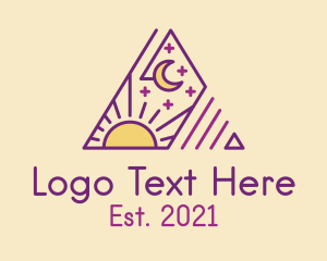 Cosmic - Celestial Spiritual Triangle Pyramid logo design