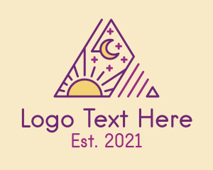 Triangle - Celestial Spiritual Triangle Pyramid logo design