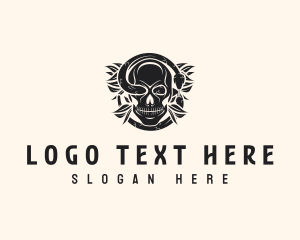 Skeleton - Serpent Skeleton Skull logo design