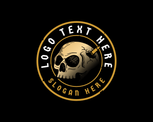 Reticles - Skull Bullet Cranium logo design