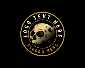 Skull Bullet Cranium Logo