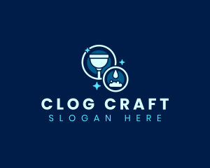 Clog - Plunger Soap Droplet logo design