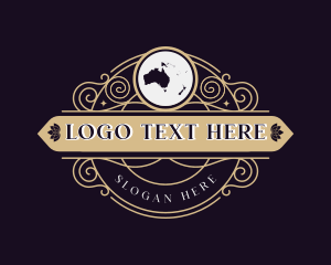 Decorative - Australia Oceania Continent Map logo design
