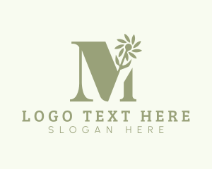 Botanist - Green Flower Letter M logo design