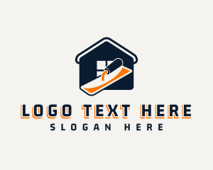 Plastering - Builder Construction Trowel logo design