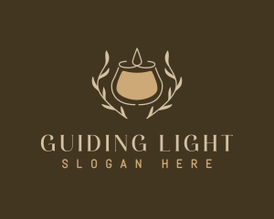 Candle Leaves Light logo design