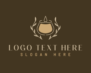 Decor - Candle Leaves Light logo design