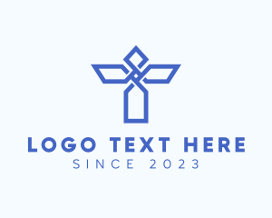 Relic - Blue Abstract Letter T logo design