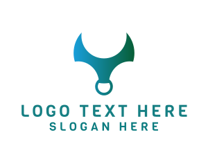 Piercing - Bull Horn Ring logo design