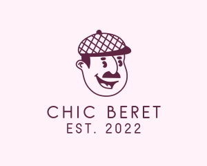 Beret - Male Painter Character logo design