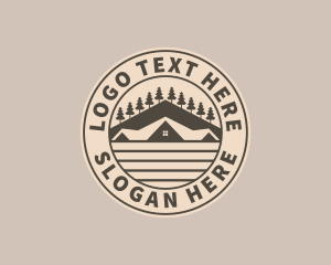 Trees - Cabin House Roofing logo design