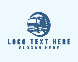 Truckload - Blue Truck Transportation logo design