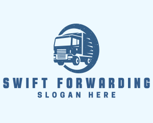 Blue Truck Transportation logo design