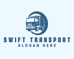 Blue Truck Transportation logo design