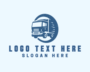 Blue Truck Transportation Logo