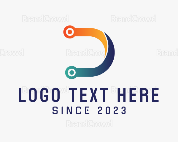 Gradient Tech Letter D Logo
