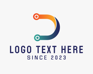 Cyber Security - Gradient Tech Letter D logo design