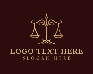 Premium - Golden Luxury Justice Scale logo design