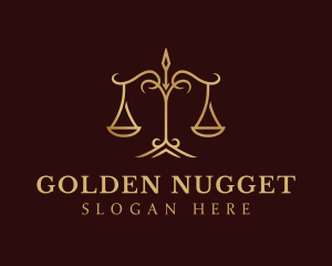 Golden Luxury Justice Scale logo design