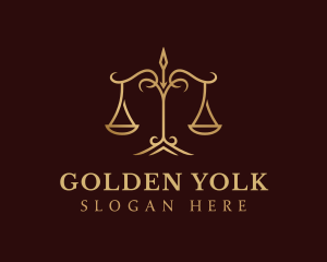 Golden Luxury Justice Scale logo design