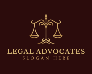 Golden Luxury Justice Scale logo design