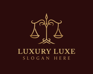 Golden Luxury Justice Scale logo design