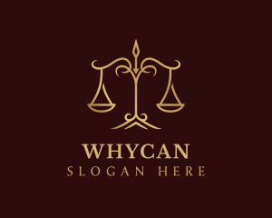 Law Firm - Golden Luxury Justice Scale logo design