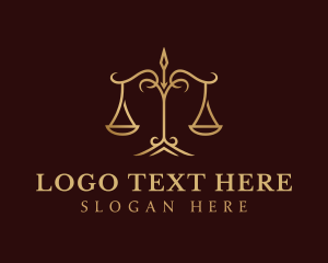 Law - Golden Luxury Justice Scale logo design