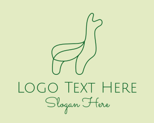 Green - Llama Leaf Outline logo design