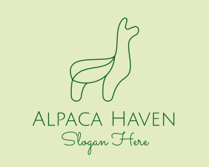 Alpaca - Llama Leaf Outline logo design