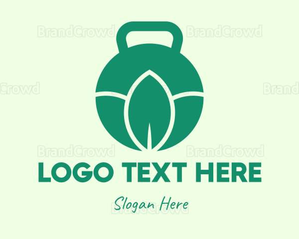 Green Kettlebell Leaves Logo