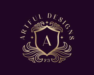 Floral Luxury Shield logo design